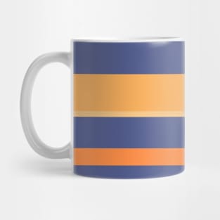 A remarkable merger of Purple Navy, White, Sandy, Rajah and Orangeish stripes. Mug